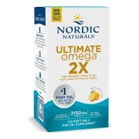 Nordic Naturals - Ultimate Omega 2X, Kwasy Omega 3, 2150mg, Cytryna, 120 kapsułek miękkich