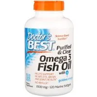 Doctor's Best - Purified & Clear Omega 3 Fish Oil, 1000mg, 120 kapsułek miękkich