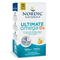 Nordic Naturals - Ultimate Omega D3, 1280mg, Cytryna, 60 kapsułek miękkich