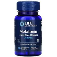 Life Extension - 6-godzinne Uwalnianie Melatoniny, 750mcg, 60 wegetariańskich tabletek