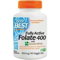 ﻿Doctor's Best - Fully Active Folate 400 with Quatrefolic, 400mcg, 90 vkaps