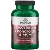 Swanson - Glukozamina, Chondroityna & MSM, 750/600/300mg, 360 mini-tabletek