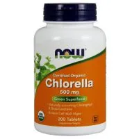 NOW Foods - Chlorella, Rozerwane Ściany Komórkowe, 500mg, 200 tabletek
