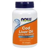 NOW Foods - Cod Liver Oil, Tran z Dorsza, 1000mg, 90 kapsułek miękkich