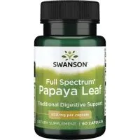 Swanson - Full Spectrum Papaya Leaf, Liść Papai, 400mg, 60 kapsułek