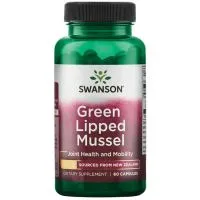 Swanson - Green Lipped Mussel (Nowozelandzki Omułek Zielonowargowy), 500mg, Liofilizowany, 60 kapsułek