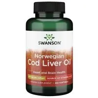 Swanson - Cod Liver Oil, Tran z Dorsza, 350mg, 250 kapsułek miękkich