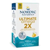 Nordic Naturals - Ultimate Omega 2X, Kwasy Omega 3, 2150mg, Cytryna, 60 kapsułek miękkich