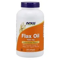 NOW Foods - Flax Oil, Olej Lniany, 1000mg, 250 kapsułek miękkich
