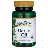 ﻿Swanson - Garlic Oil, Olej z Czosnku, 500mg, 250 kapsułek miękkich