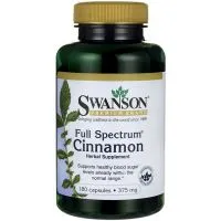 Swanson - Cynamon, 375mg, 180 kapsułek