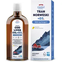 Osavi - Tran Norweski, 1000mg Omega 3 + D3, Cytryna, 250 ml