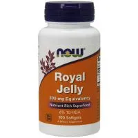 NOW Foods - Royal Jelly, Mleczko Pszczele, 300mg, 100 kapsułek miękkich