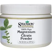 ﻿Swanson - Magnesium Citrate, 100%, Proszek, 244 g