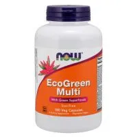 NOW Foods - EcoGreen Multi, Multiwitaminy bez Żelaza, 180 vkaps