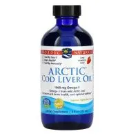 Nordic Naturals - Arctic Cod Liver, Tran z Dorsza, 1060mg, Truskawka, Płyn, 237 ml