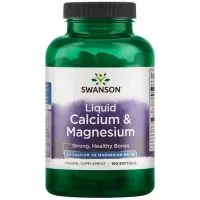Swanson - Liquid Calcium & Magnesium, Wapń i Magnez, 100 kapsułek miękkich