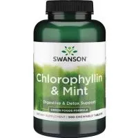 Swanson - Chlorofilina i Mięta, 500 tabletki do żucia