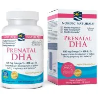 Nordic Naturals - Prenatal DHA, 830mg Omega 3 dla Kobiet w Ciąży, Truskawka, 90 kapsułek miękkich