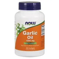 ﻿NOW Foods - Garlic Oil, Olej z  Czosnku, 1500mg, 250 kapsułek miękkich