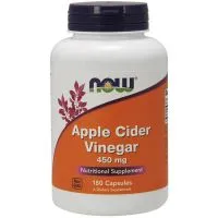 NOW Foods - Apple Cider Vinegar, Ocet Jabłkowy, 450 mg, 180 kapsułek