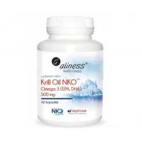 Aliness - Krill Oil, Omega 3 z Astaksantyną, 500 mg, 60 kapsułek