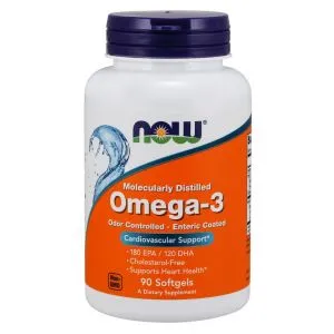 ﻿NOW Foods - Omega-3 Molecularly Distilled, 90 kapsułek miękkich
