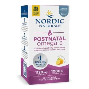 Nordic Naturals - Postnatal Omega-3, 1120mg, Smak Cytrynowy, 60 kapsułek miękkich