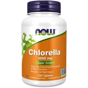 NOW Foods - Chlorella, Rozerwane Ściany Komórkowe, 1000mg, 120 tabletek