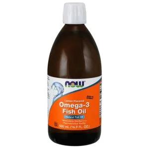 NOW Foods - Omega 3 Olej Rybny, Cytrynowy, Płyn, 500ml