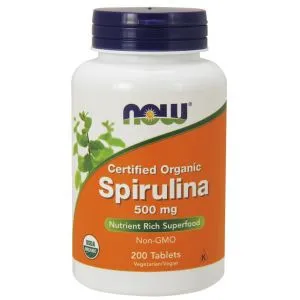 NOW Foods - Spirulina, Organic, 500 mg, 200 tabletek