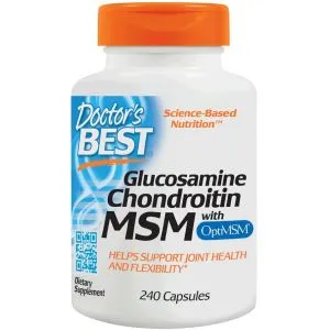 Doctor's Best - Glukozamina, Chondroityna, MSM + OptiMSM, 240 kapsułek