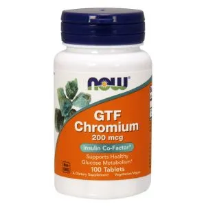 NOW Foods - Chrom, GTF Chromium, 200mcg, 100 tabletek