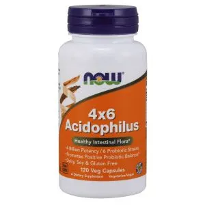 ﻿NOW Foods - Acidophilus 4x6, Probiotyki, 120 vkaps