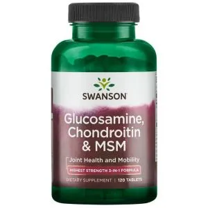 Swanson - Glukozamina, Chondroityna & MSM, 120 tabletek