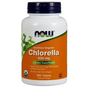 NOW Foods - Chlorella, Rozerwane Ściany Komórkowe, 500mg, 200 tabletek