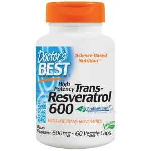 ﻿Doctor's Best - Trans-Resweratrol 600, 600mg, 60 vkaps