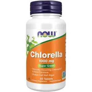 NOW Foods - Chlorella, Rozerwane Ściany Komórkowe, 1000mg, 60 tabletek
