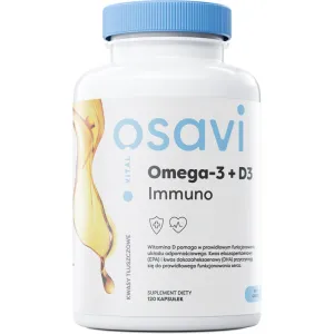 Osavi - Omega 3 + D3 IMMUNO, 1300 mg + 2000 IU, Cytryna, 120 kapsułek miękkich