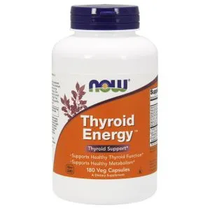 ﻿NOW Foods - Thyroid Energy, Kompleks na Tarczycę, Jod, 180 vkaps