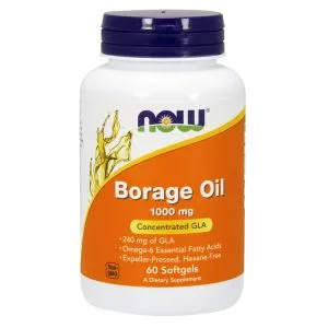 NOW Foods - Olej z Ogórecznika, Borage Oil, 1000mg, 60 kapsułek miękkich