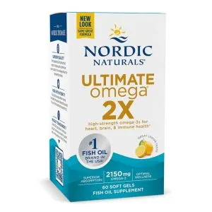 Nordic Naturals - Ultimate Omega 2X, Kwasy Omega 3, 2150mg, Cytryna, 60 kapsułek miękkich