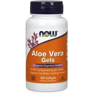 NOW Foods - Aloes, Aloe Vera Gels, 100 kapsułek miękkich