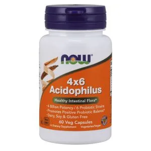 ﻿NOW Foods - Acidophilus 4x6, Probiotyki, 60 vkaps