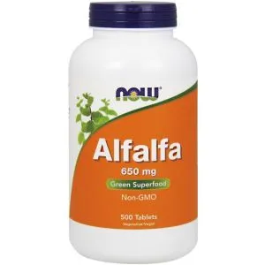 ﻿NOW Foods - Alfalfa, 650mg, 500 tabletek