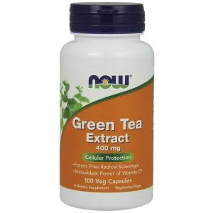 ﻿NOW Foods - Green Tea Extract, Zielona Herbata, 400mg, 100 vkaps
