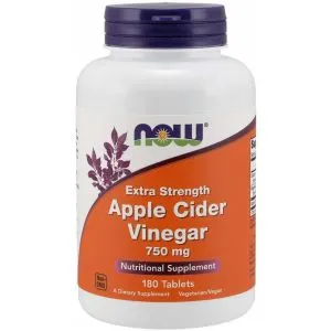 NOW Foods - Apple Cider Vinegar, Ocet Jabłkowy, 750mg, 180 tabletek
