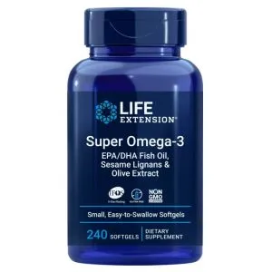 Life Extension - Super Omega-3 EPA/DHA z Lignanami Sezamowymi i Ekstraktem z Oliwek, 240 kapsułek miękkich 