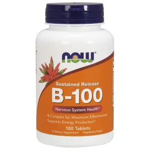 ﻿NOW Foods - Witamina B-100 o Przedłużonym Uwalnianiu, 100 tabletek