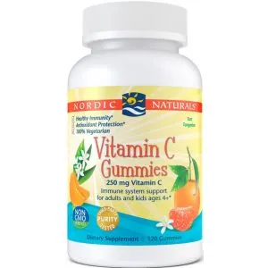 Nordic Naturals - Witamina C, Vitamin C Gummies, 250mg, Mandarynka, 120 żelek